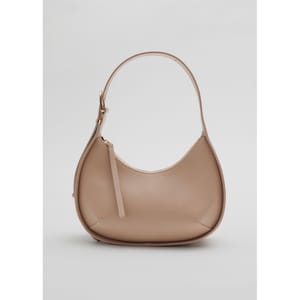 Women's Ava Bag Leather Moon Bag Crescent Bag 90s Baguette Armpit Shoulder Handbag, SaddleBrown