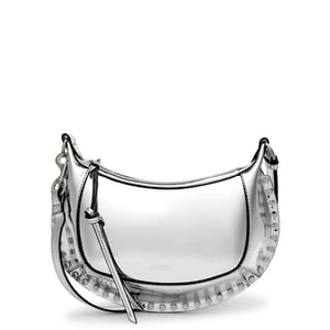 Emily small bag in silver crocodile-effect leather