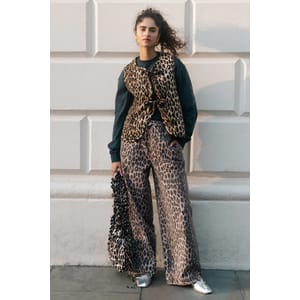 Damon Trousers - Jacquard Leopard Print - Sézane